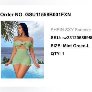 SHEIN Mint Green Off-Shoulder Dress